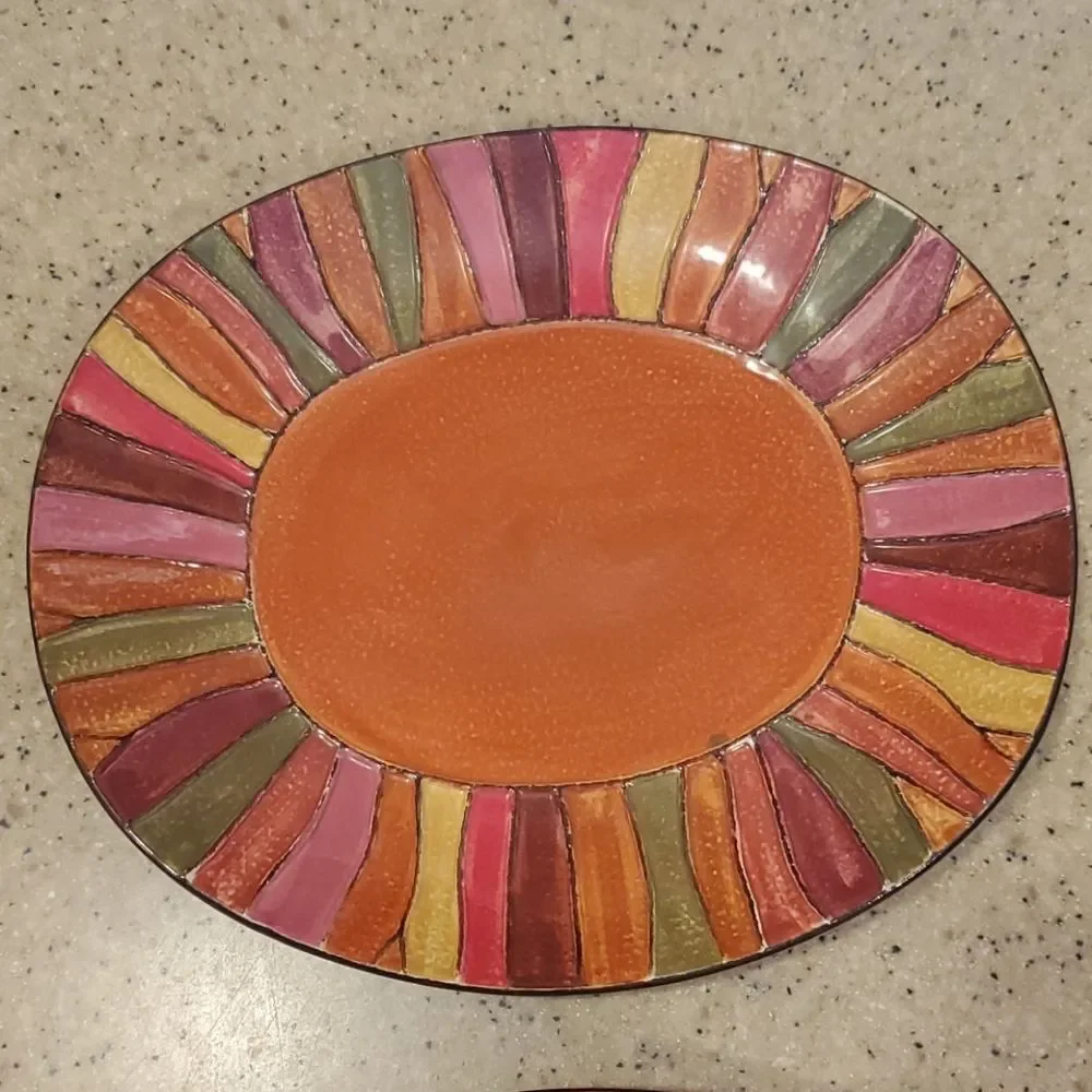 Pier One Wavy Stripe Plate Set of 2 Plates